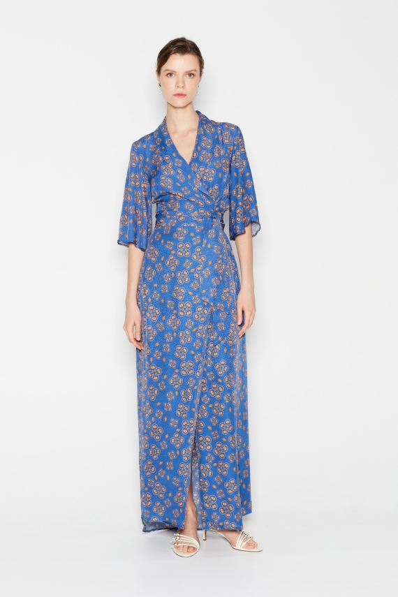 OCEANA WRAP DRESS BLUE