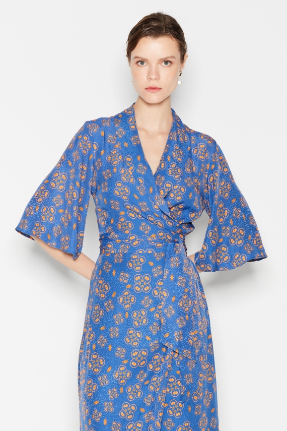 OCEANA WRAP DRESS BLUE