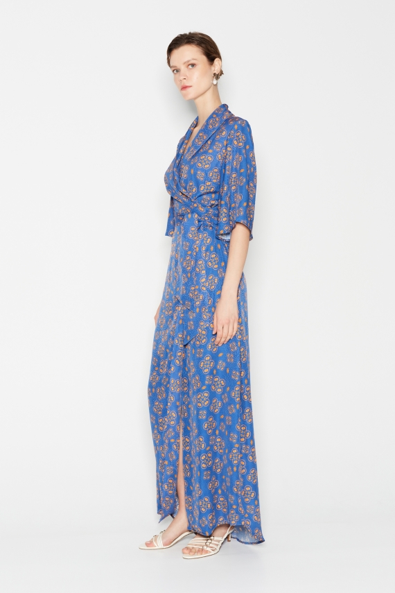 OCEANA WRAP DRESS BLUE