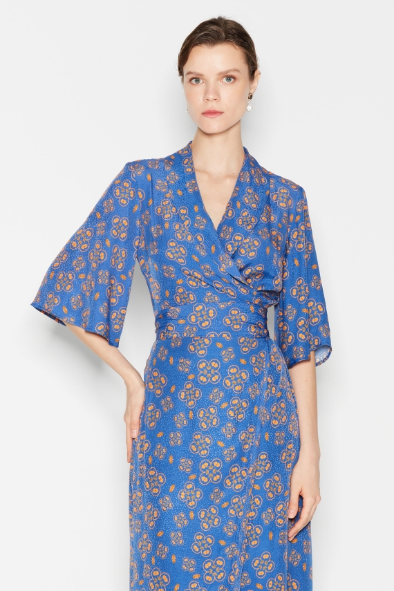 OCEANA WRAP DRESS BLUE