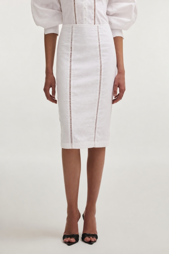 DAMA MIDI SKIRT WHITE