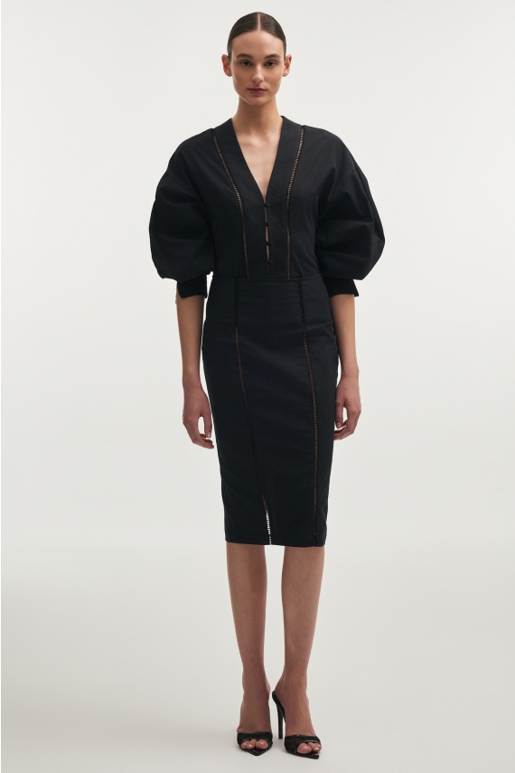 DAMA MIDI SKIRT BLACK