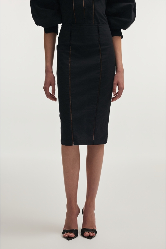 DAMA MIDI SKIRT BLACK