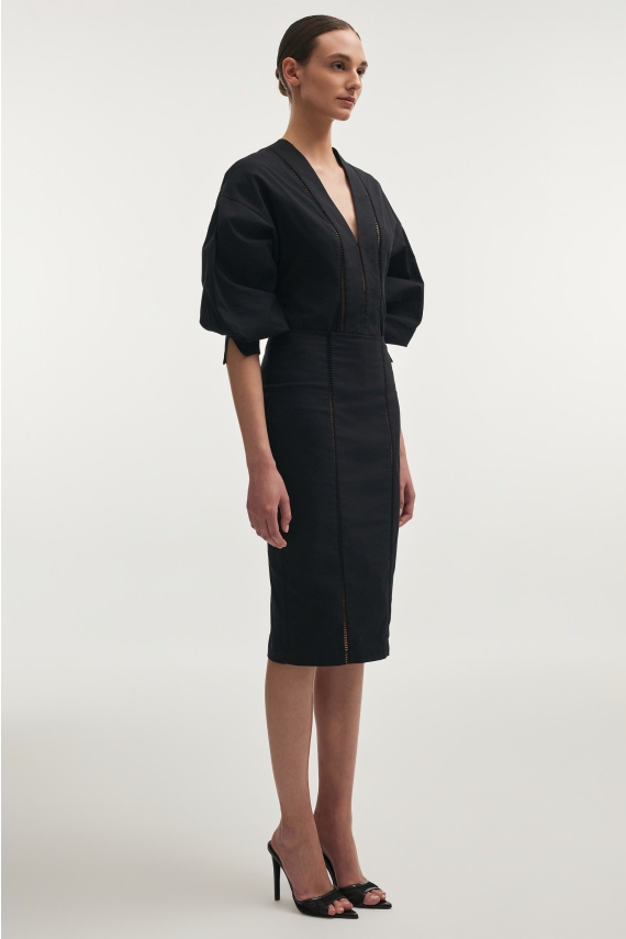 DAMA MIDI SKIRT BLACK