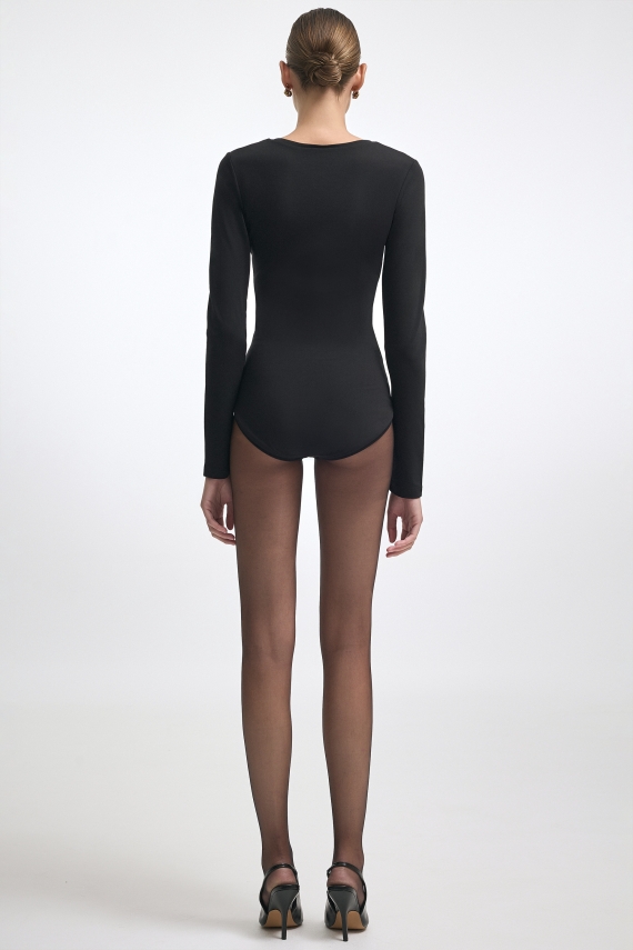 CLAUDIA LONG SLEEVE BODYSUIT BLACK