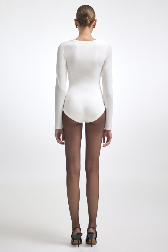 CLAUDIA LONG SLEEVE BODYSUIT OFF WHITE