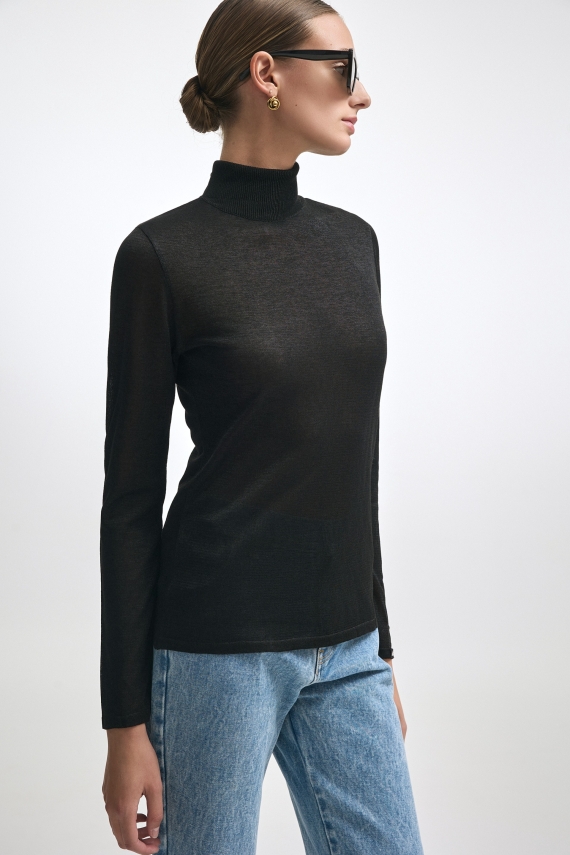 KATE KNITTED  BLOUSE BLACK