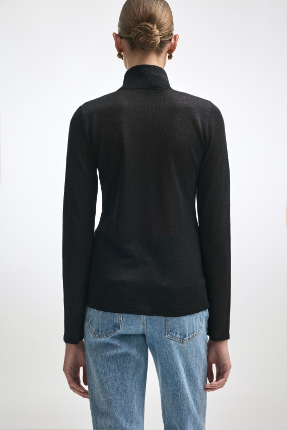 KATE KNITTED  BLOUSE BLACK