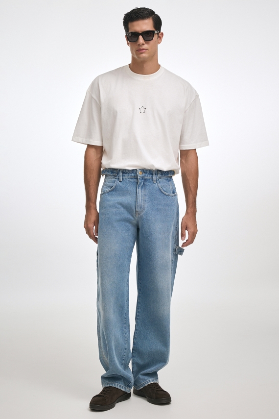 JEANIE DENIM TROUSERS BLUE
