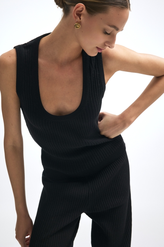ROXANNE KNIT TOP BLACK
