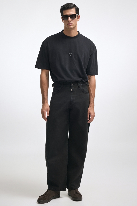 JEANIE DENIM TROUSERS BLACK