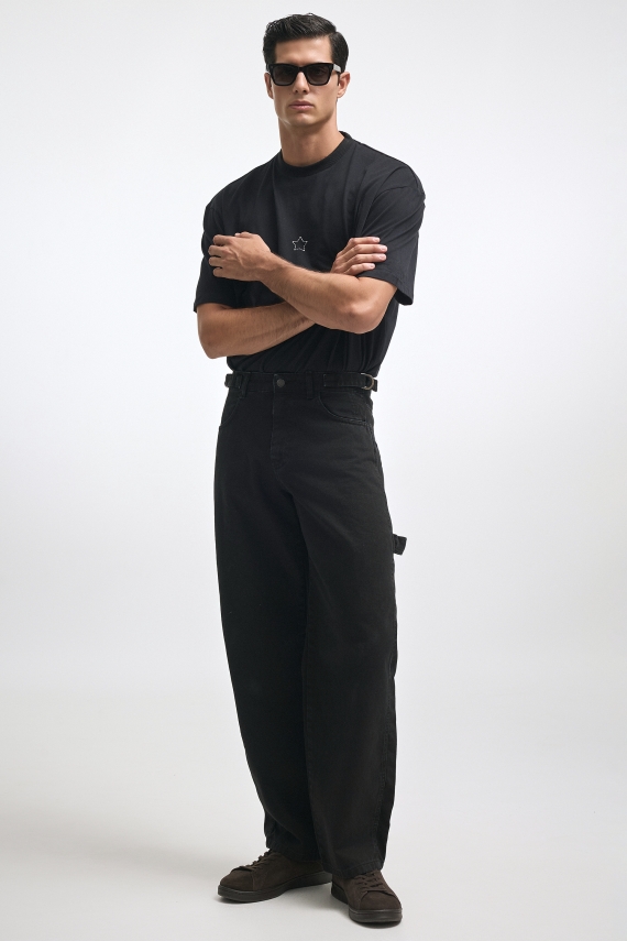 JEANIE DENIM TROUSERS BLACK