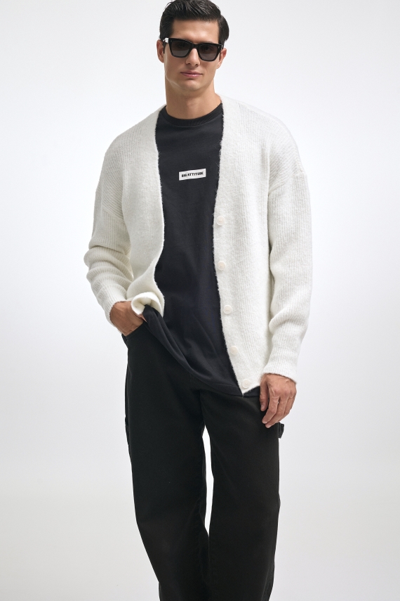 DONNA KNITTED CARDIGAN WHITE