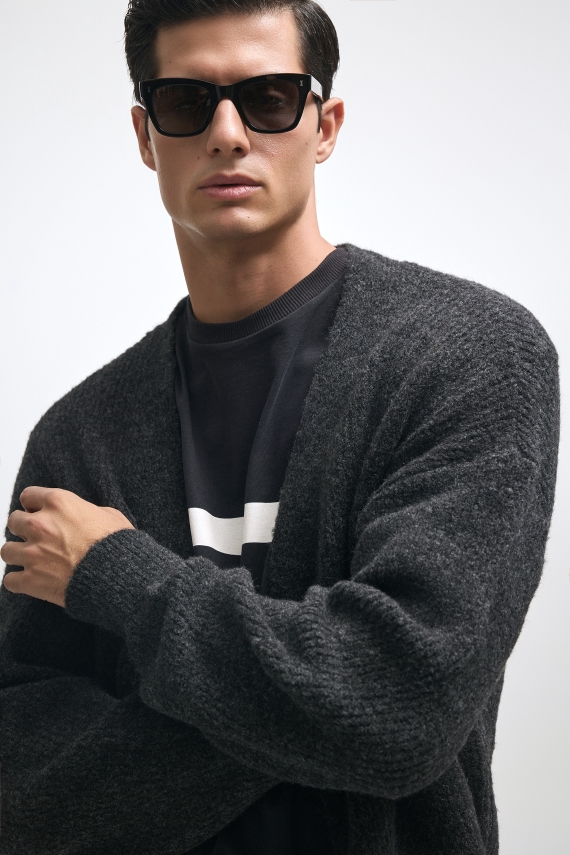 DONNA KNITTED CARDIGAN ANTHRACITE