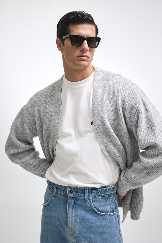 DONNA KNITTED CARDIGAN GREY