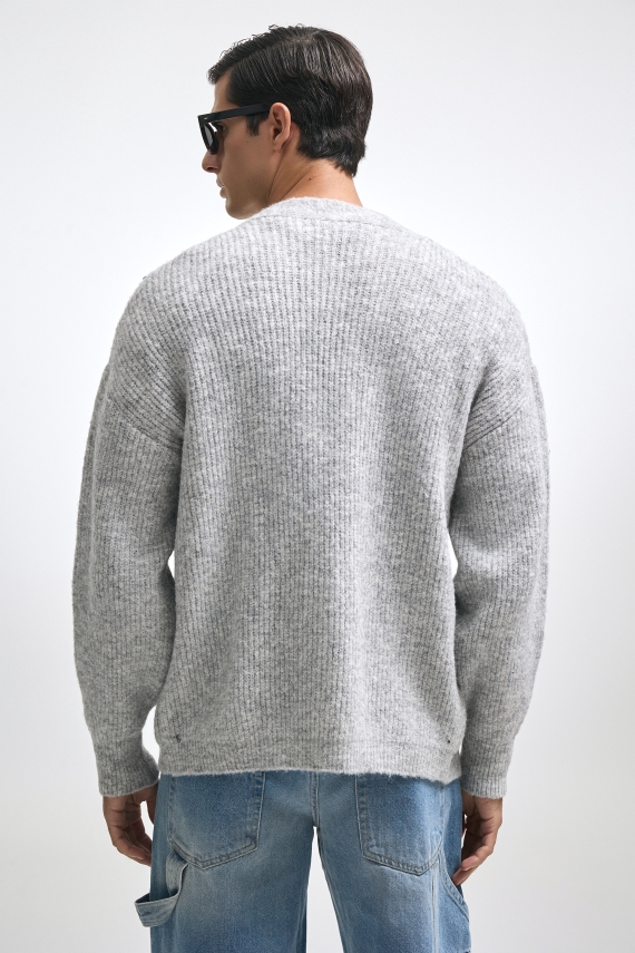 DONNA KNITTED CARDIGAN GREY