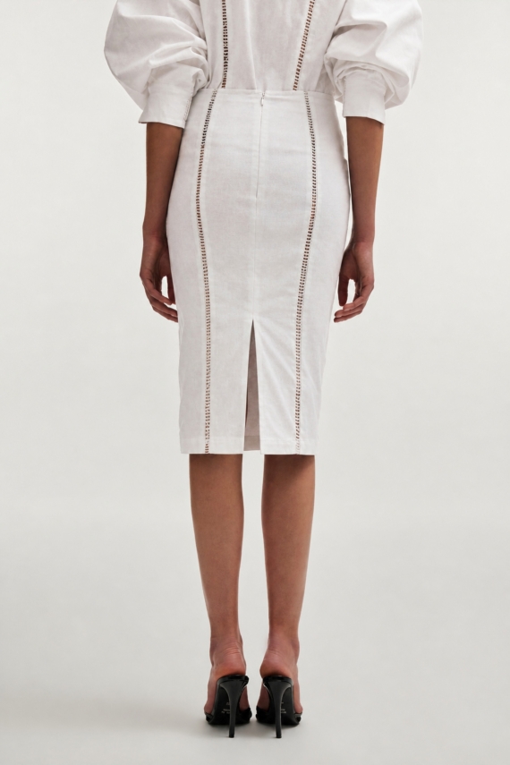 DAMA MIDI SKIRT WHITE