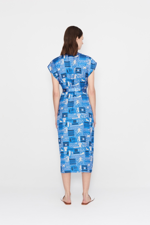 DIVINE FLASHBACK BLUE WRAP DRESS