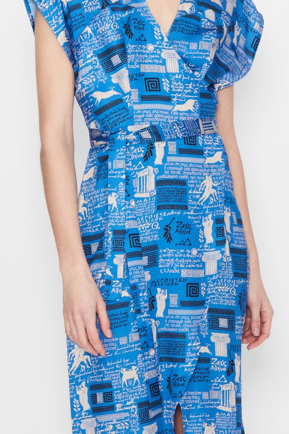 DIVINE FLASHBACK BLUE WRAP DRESS