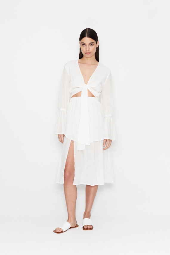 THROWBACK WAVES WHITE SKIRT
