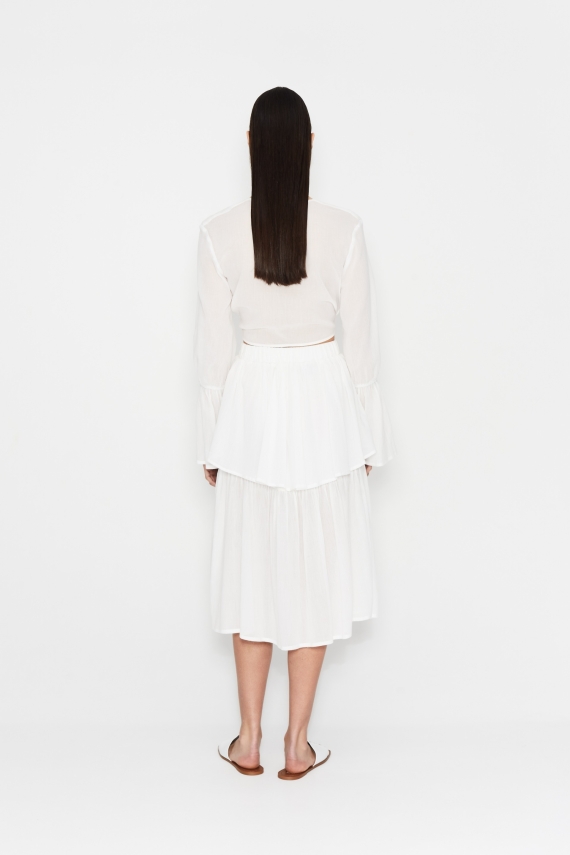 THROWBACK WAVES WHITE CROP SHIRT