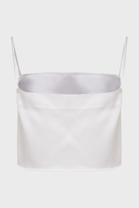 NAIA SILK CROP TOP  WHITE