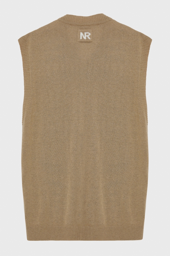 BASICK KNITTED VEST CAMEL