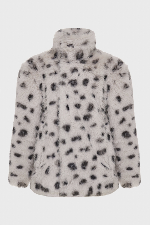 SALLY FUR JACKET B&W