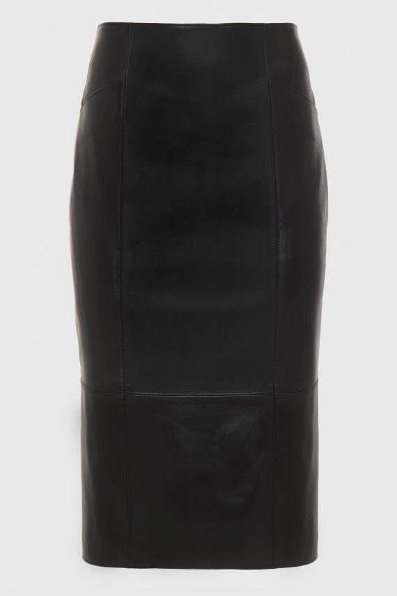 LONDON LEATHER SKIRT BLACK