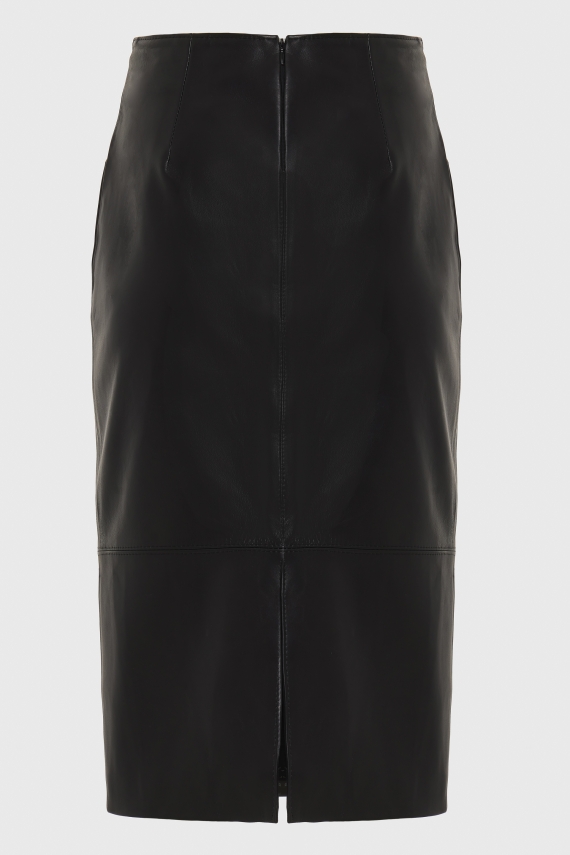 LONDON LEATHER SKIRT BLACK