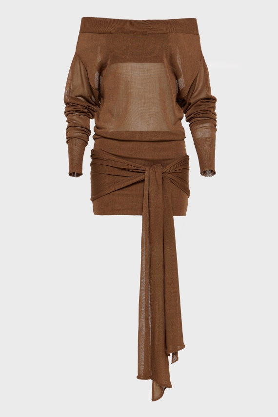 NO.26 MINI DRESS BROWN