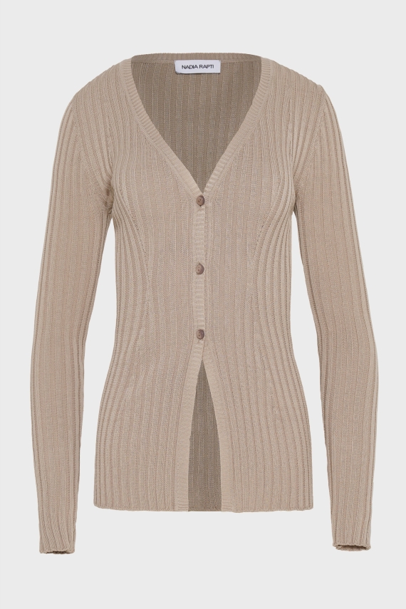 FEMME KNITTED CARDIGAN GREIGE