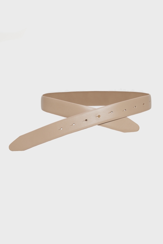 THEA LEATHER BELT GREIGE