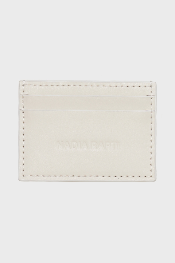 SIENA LEATHER CARD HOLDER OFF WHITE