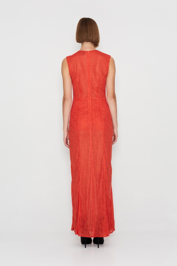 FLARE OF HEAVEN DRESS FIRE RED
