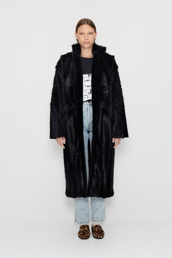 MAGNETIC DYNASTY FUR COAT BLACK