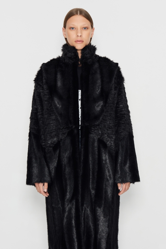 MAGNETIC DYNASTY FUR COAT BLACK
