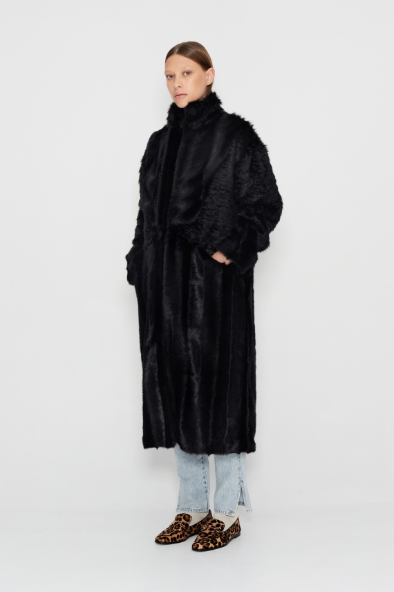 MAGNETIC DYNASTY FUR COAT BLACK