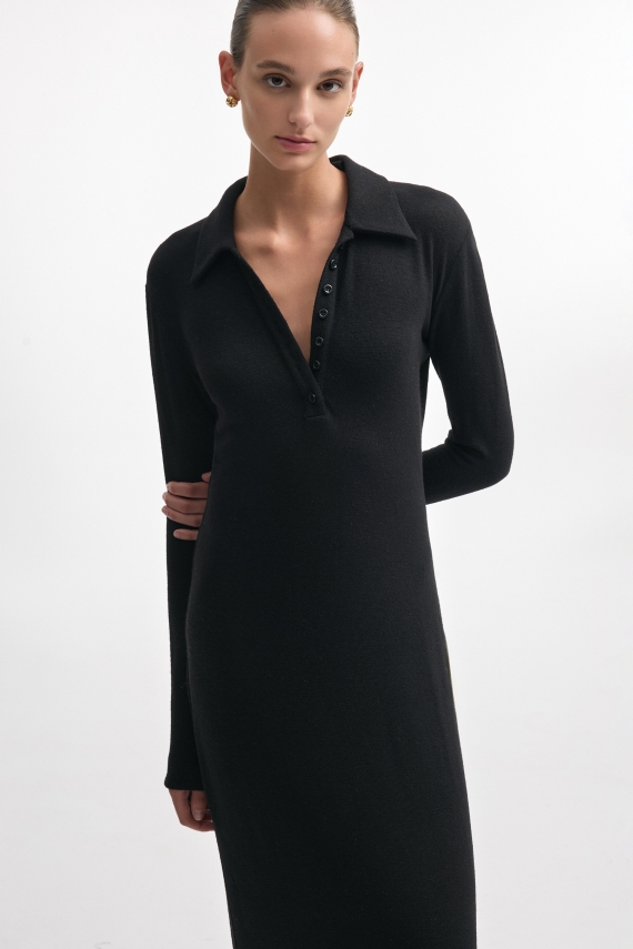 WHITNEY LONG SLEEVE DRESS BLACK