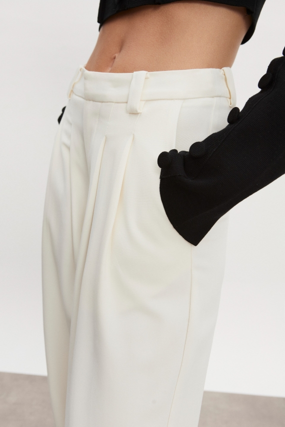 HOURGLASS TROUSERS OFF WHITE WOMEN/MEN