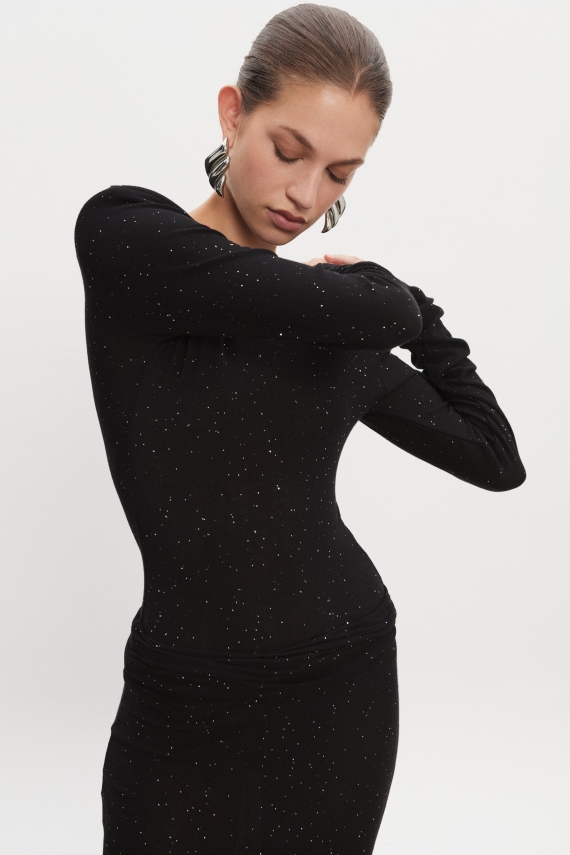 MAGNETIC KNITTED BODYSUIT BLACK