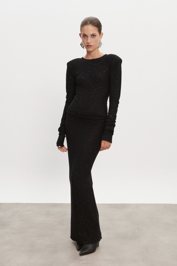 MAGNETIC KNITTED BODYSUIT BLACK