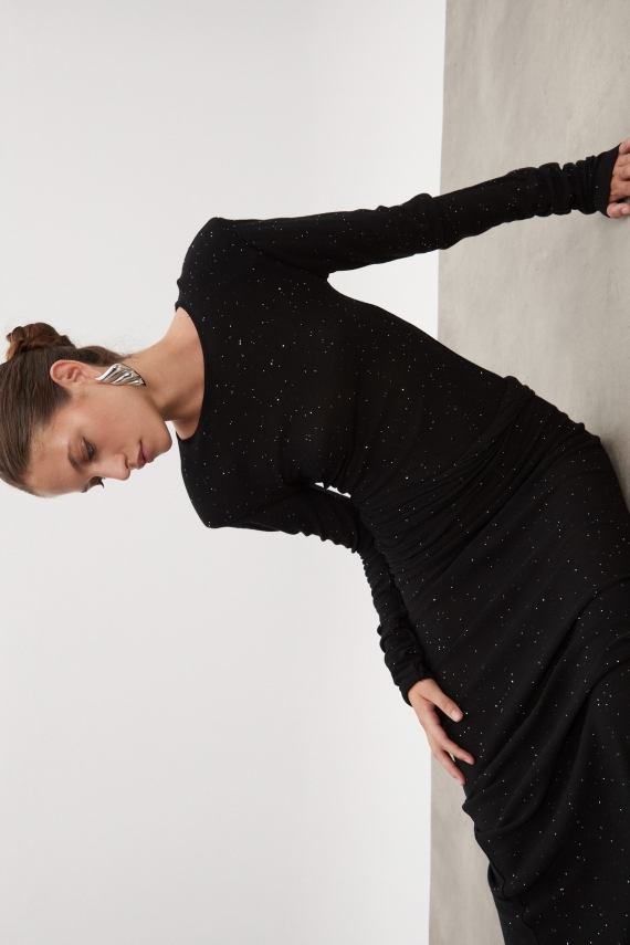 MAGNETIC KNITTED BODYSUIT BLACK