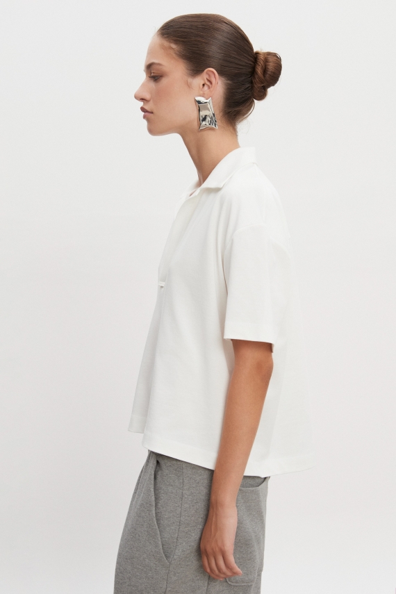 JAZZ POLO BLOUSE WOMEN/MEN WHITE