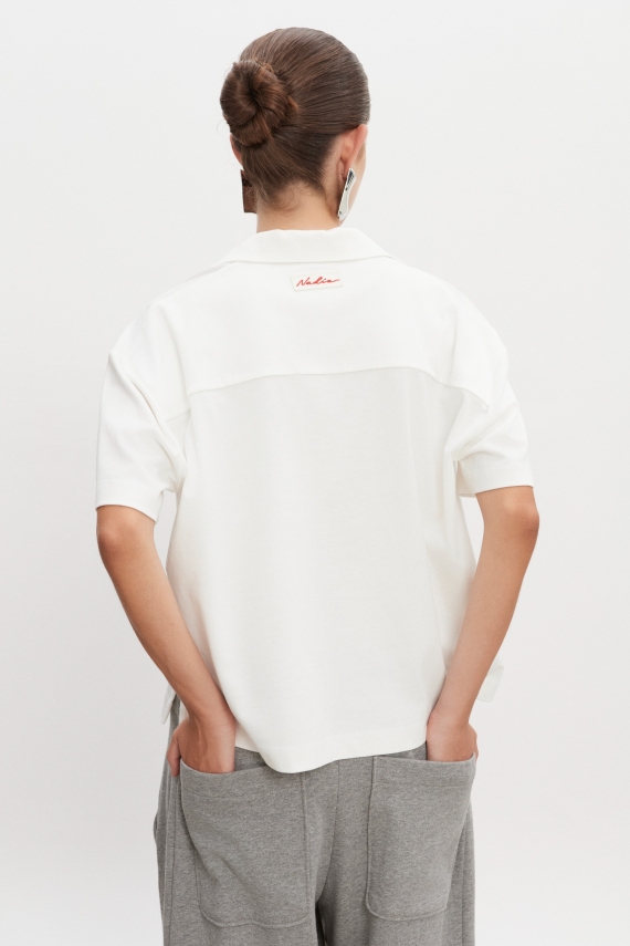 JAZZ POLO BLOUSE WOMEN/MEN WHITE