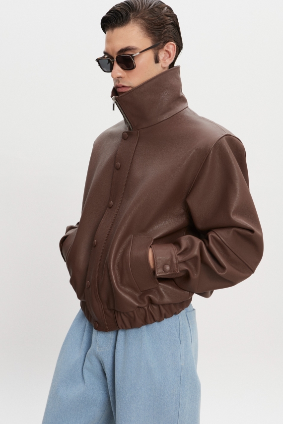 MEGAN LEATHER JACKET RUSTIC BROWN MEN