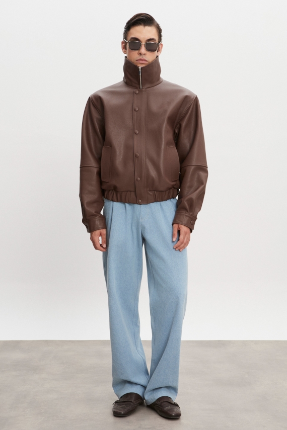 MEGAN LEATHER JACKET RUSTIC BROWN MEN