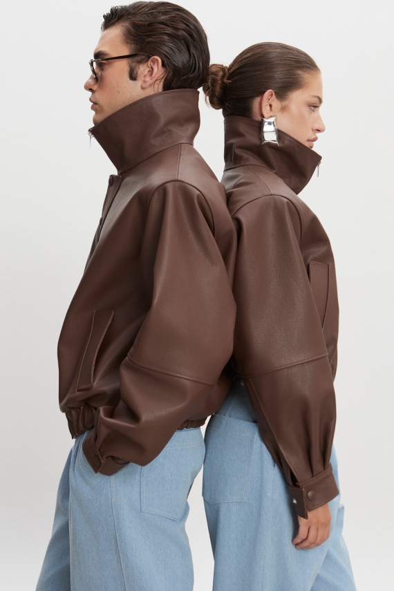 MEGAN LEATHER JACKET RUSTIC BROWN WOMEN