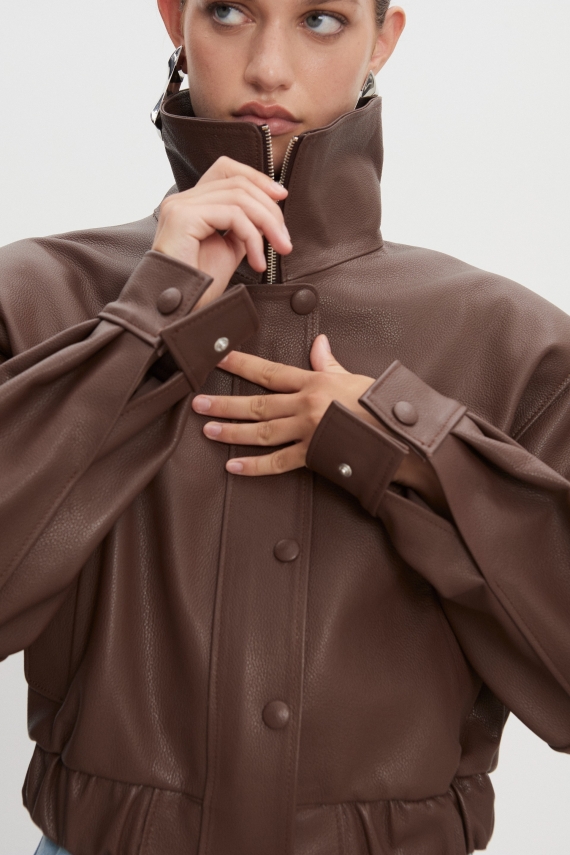 MEGAN LEATHER JACKET RUSTIC BROWN WOMEN