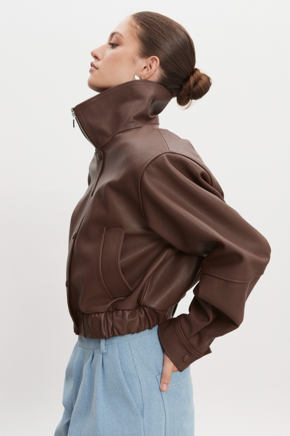 MEGAN LEATHER JACKET RUSTIC BROWN WOMEN